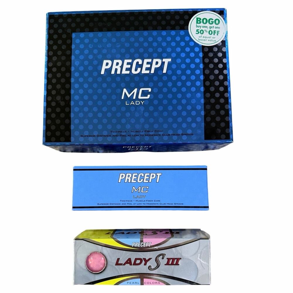 NEW Precept MC Lady Golf Balls 15 + Lady S III Pink Pearl Sleeve Lot (18 Total)